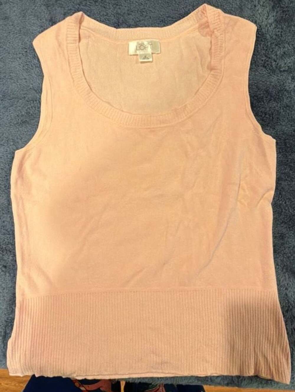 LOFT Ann Taylor Peach Scoop Neck Knit Tank Top Size M